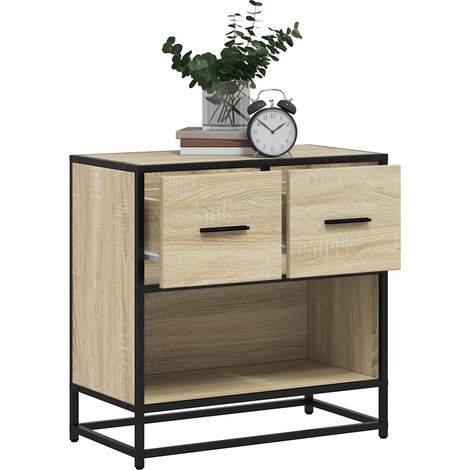 Nachttisch Sonoma-Eiche 60x31x60 cm Holzwerkstoff und Metall