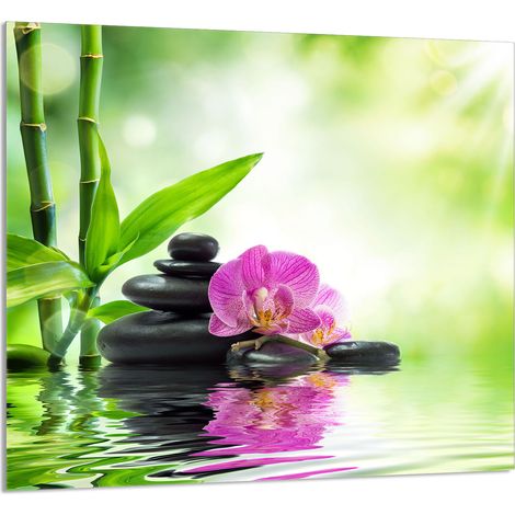 GLASPLATTE FÜR KÜCHE 65x60 Orchidee