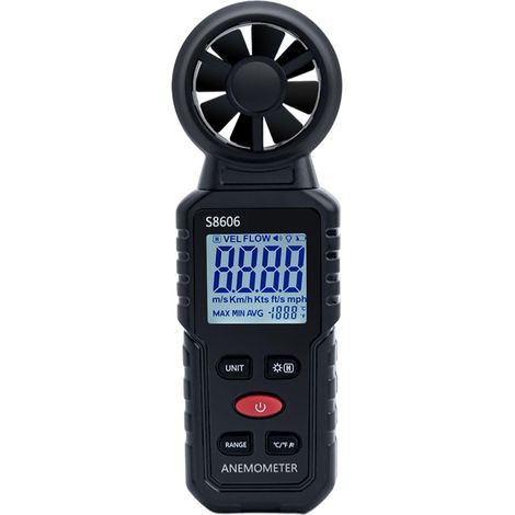 3-in-1-Hand-Digital-Anemometer, misst 0 bis 45 m/s für Windgeschwindigkeit, Windkraft und Windtemperatur, ideal für Navigation und Flug