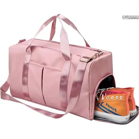1 bolsa deportiva, compartimento para zapatos, bolsillo impermeable, nailon resistente, ideal para viajes, fitness y yoga. (1/5)