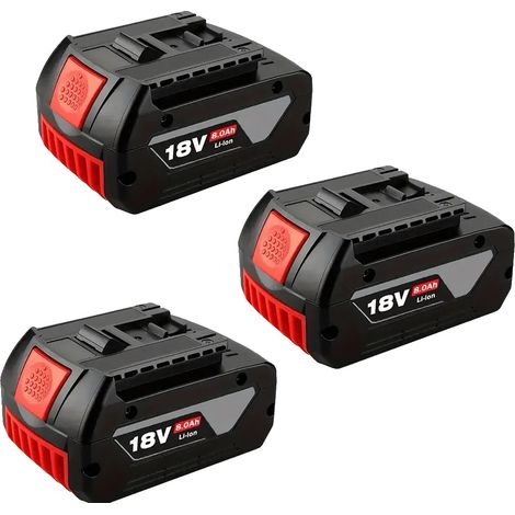Batteria, capacità 8000 mAh, compatibile con utensili da 18 V, 3 batterie da 8,0 Ah, 18 V-b (1/2)