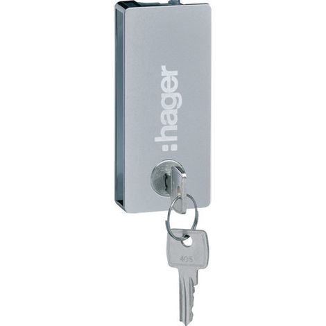 Fermeture à clé type Ronis 405E pour porte transparente vega largeur 18 modules HAGER VZ311TVB