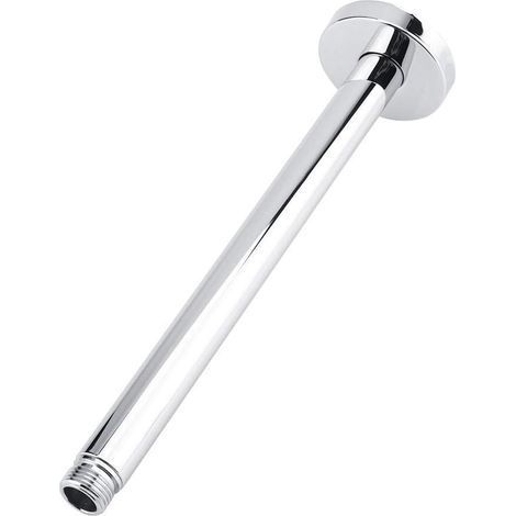 Bras de douche supérieur en acier inoxydable chromé, montage mural rond, facile à installer, pour hôtel, maison, salle de bain, pommeau de douche au plafond (1/5)