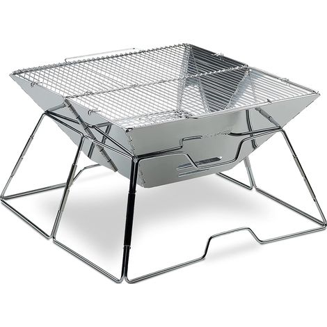Barbecue au charbon de bois portable pliable en acier inoxydable (1/5)