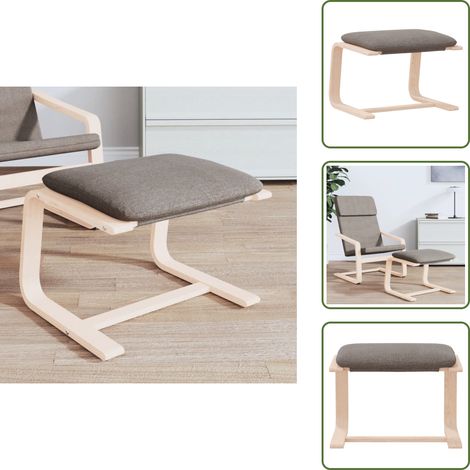 The Living Store Fußhocker Taupe 51x41x40 cm Stoff - Fußhocker Taupe (1/5)