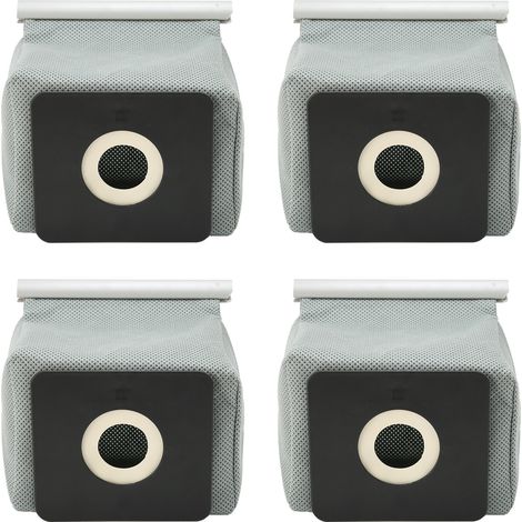 Sac à poussière en tissu Non tissé, 4 pièces, déchets lavables pour aspirateur domestique avec fente pour carte 10x11cm