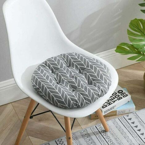 QORVA-Coussins de Chaise Lot de 6 galettes de Chaise 40x40,Coussin décoratif Coussin Coussin de Chaise Coussins de Jardin 20 surpiqûres en Un Motifs différents,Coussin Rond épais, (1/5)