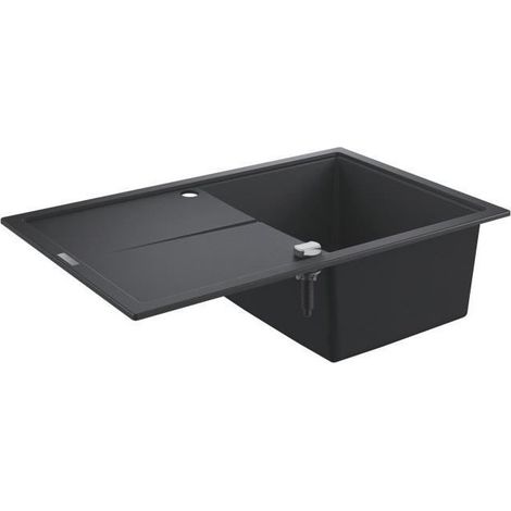 Grohe - Fregadero de material compuesto K400 con desagüe automático, 78x50 cm, granito negro 31639AP0 (1/5)