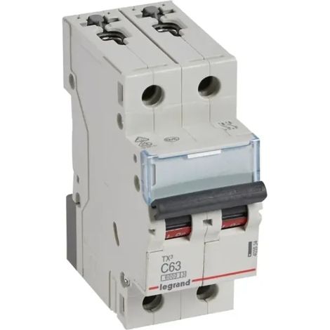 Interruttore Legrand TX³ 2P C63 6000A/6kA 230/400V 2 moduli - LEG403534