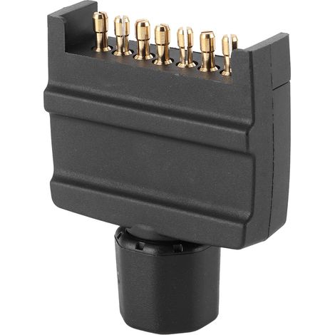 Adaptateur de prise de remorque mâle plate à 7 broches, noir, pour véhicules utilitaires, camping-cars, voitures et bateaux (1/5)