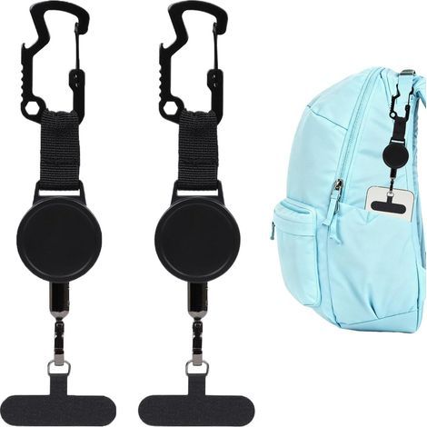 2pcs Attache De Téléphone étactable Anti Chute Codon De Sécuité pou Téléphone, Codon Antivol pou Téléphones Potable, Pote-clés étactable Antivol pou La andonnée, Le Vélo (1/4)