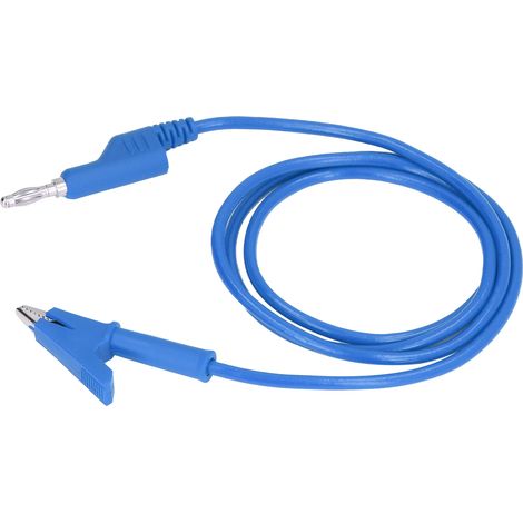 Krokodilklemmen-Prüfleitungen mit Bananenstecker, flexibles Kabel für elektrische Prüfungen J.70035‐1 4mm Blau (1/5)