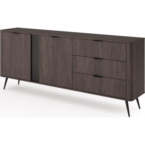 Cassettiera, rovere Dunin abbinato al nero, 195,2 x 81,2 x 38 cm (1/5)