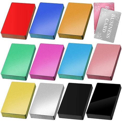 550 gravierte Aluminiumplatten für Visitenkarten, ideal zur Erstellung von Visitenkarten. Stärke: 0,25 mm. Verschiedene Farben. (1/5)