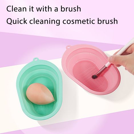 Tapis de Nettoyage en Silicone pour Éponges à Maquillage, Bol de Nettoyage pour Pinceaux et Accessoires Beauté (1/5)