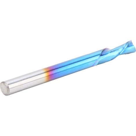 Fraise à 2 dents, revêtement bleu, filetage gauche, acier au tungstène, 3,175 x 3,175 x 8 x 40 (1/5)
