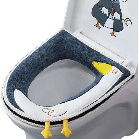 abattant wc chauffant, toilet seat cover, coussins de siège de toilette universels avec fermeture éclair, coussin de siège de toilet (1/4)