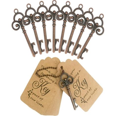 20 Stück Schlüssel Flaschenffner notwendig für groe Hochzeit, Hochzeitsbevorzugungen Vintage Skeleton Schlüssel Flaschenffner, Flaschenffner