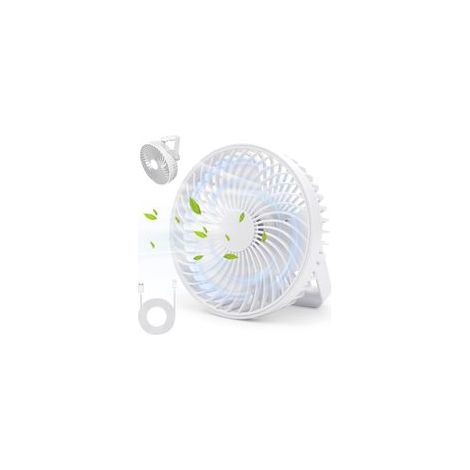 Ventilateur électrique portable USB avec télécommande, trois vitesses, mural et plafond mini blanc pour camping ACKERMAN (1/5)