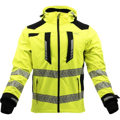 24H Softshell Work Roadman Comfort Sara XXXL Nero-Giallo Riflettente