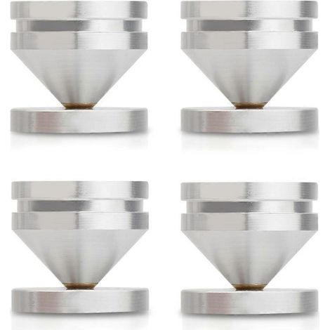 Lot de 4 pièces haut-parleur support pieds pied tampon Aluminium Alloy métal Shock-Absorbing Cone sol pied ongle CD (1/5)