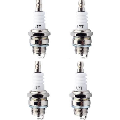 Lot de 4 bougies d'allumage L7T Universelles de Rechange l7t Bougie Tronconneuse Bougie D'allumage Remplacemen pour Tondeuse à Gazon Moteurs à 2 Temps (1/5)