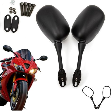Motorrad Rückspiegel Set für CBR250/1300S/600RR, drehbar, schwarz (1/5)