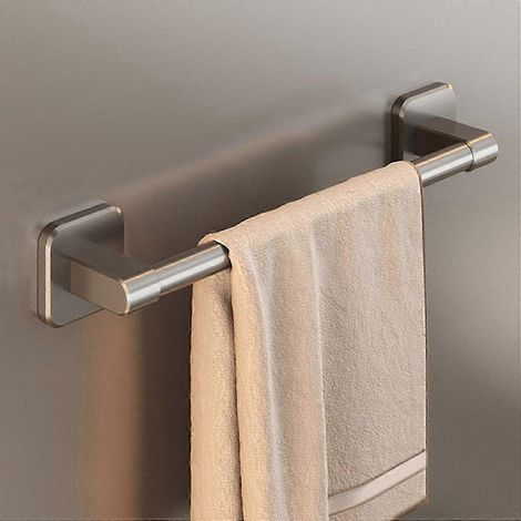 Barre porte-serviettes auto-adhésive, étagères de salle de bain sans perçage, nouvel organisateur de salle de bain, articles ménagers (1/5)