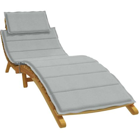 Coussin de chaise longue extérieur gris clair mélangé en polyester 186 x 58 x 4 cm - PANGIVO (1/5)