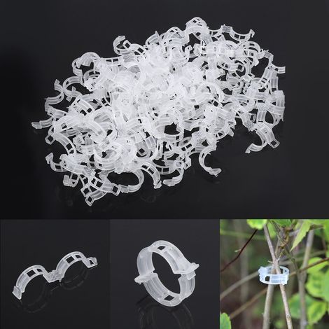100 pinces/attaches en plastique pour tuteurs de plantes potagères, pour attaches de branches et vrilles. (1/5)
