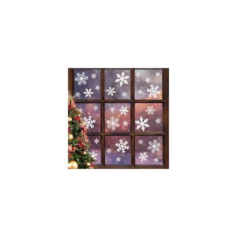 Lot de 135 autocollants de Noël pour fenêtre, flocons de neige, statiques, pour décorations de Noël, décorations de fenêtres, fournitures de fête de Noël, décoration de fête de Thanksgiving