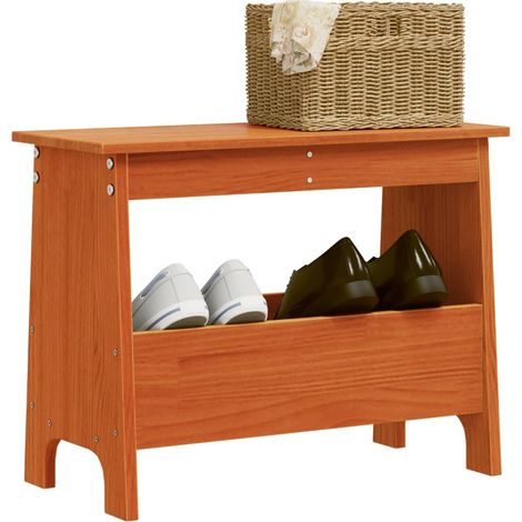 Flurbank Wachsbraun 60x28x45 cm Massivholz Kiefer
