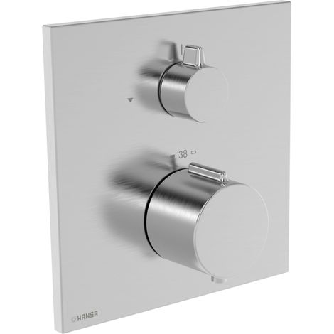Kit finitura HANSA per un'uscita - HANSAEASYTHERM 8113 Rosone quadrato Acciaio, 8113926280