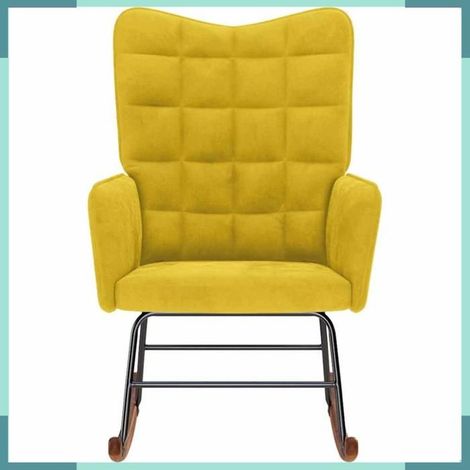 4016839 Chaise à bascule Jaune Velours (1/5)