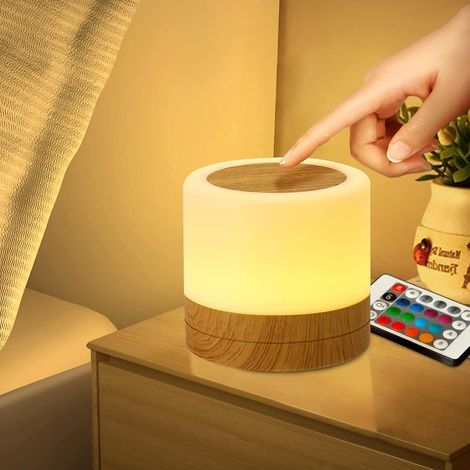 Baby-LED-Nachtlicht, Mini-Nachttischlampe mit Batteriebetrieb und Fernbedienung und 7 Farben, mehrfarbige RGB-Atmosphärenlampe für Schlafzimmer, Kinderzimmer (1/5)