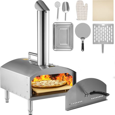 Mophorn Outdoor Pizza Oven 12" Portable Pizza Oven Pizza Maker with Foldable Legs Stainless Steel Wood Fired Pizza Oven with Complete Accessories for Outdoor Cooking (1/5)