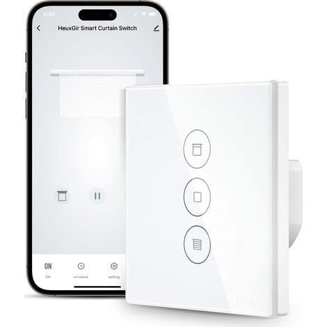 Interrupteur de volet roulant Wi-Fi 86 x 86 mm avec fonction pourcentage, interrupteur de volet roulant, conducteur neutre nécessaire (1) (1/5)