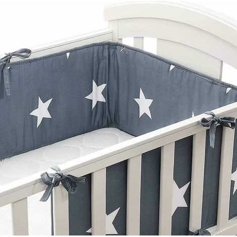 4-seitiger Babybett-Stoßschutz, Babybett-Gitterschutz, Beißschutz, Kanten- und Eckenschutz gegen Stöße (1,8 m) (1/4)