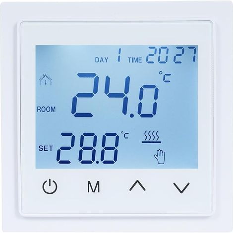 Smart Digital Thermostat 16A Underfloor Heating Temperature Controller Touch Screen 85 265V White (1/5)