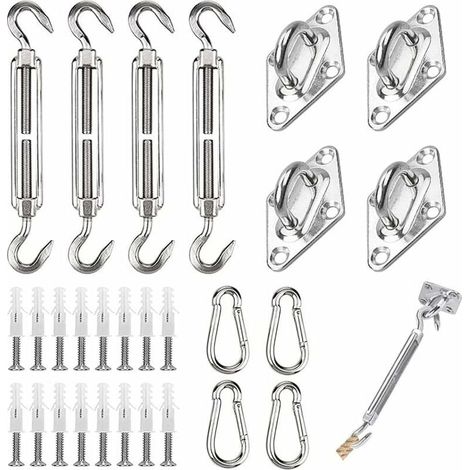 Shade sail mounting kit, stainless steel shade sail mounting kit, triangular and square, rectangular (1/5)