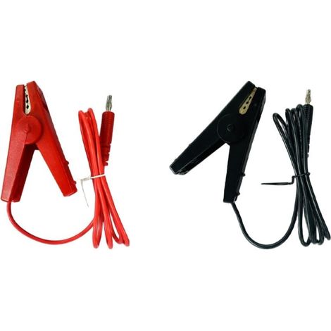Kit de câble de connexion de clôture électrique, fils d'alimentation et de terre de 1 m avec 2 pinces crocodiles pour pulseurs de clôture solaire, accessoires de chargeur (1/5)
