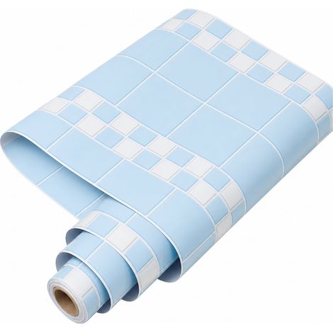 Revêtement de Sol Adhésif Antidérapant Bleu Salle de Bains 60 cm (1/5)