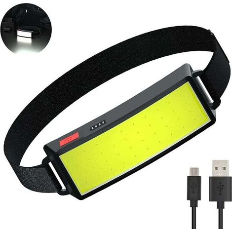 COB-LED-Stirnlampe, leistungsstarke, per USB aufladbare Stirnlampe, wasserdicht, 500 Lumen (2er-Pack), Helmlampe, ideal für Camping, Fahrzeugwartung und mehr (1/4)