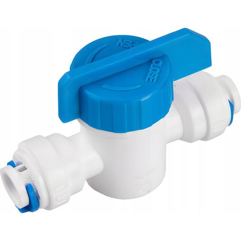 Válvula de bola de paso directo para ósmosis, 2 mangueras de 1/4" para filtro de ósmosis inversa (1/2)