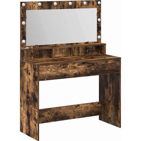 Maison Exclusive - Tavolo da Trucco con lo scaffale Rovere fumé 100 x 41 x 135 cm