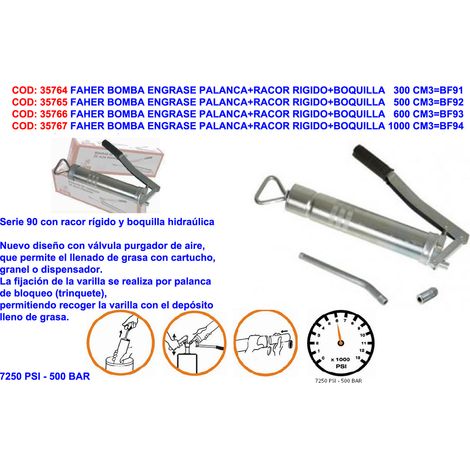 FAHER BOMBA ENGRASE PALANCA+RACOR RIGIDO+BOQUILLA 300 CM3=BF91