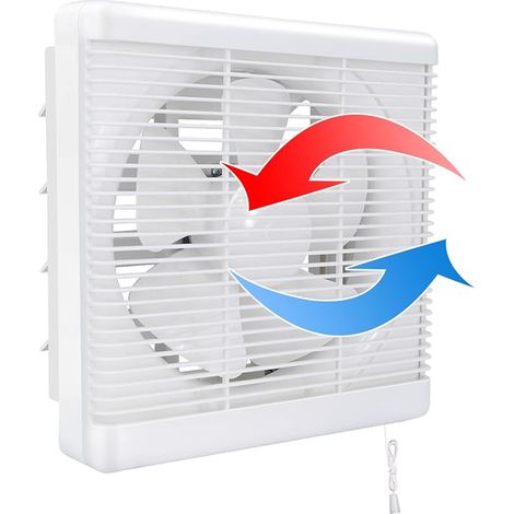 Open Size 200200mm Extractor, Exhaust Fan 300m³/h 25W, Reversible Wall Fan in Two Directions, for Bathroom Kitchen Attic Window Garage (No Plug) (1/5)