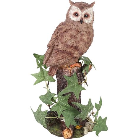 Hibou décoratif de jardin en résine à énergie solaire (1/5)