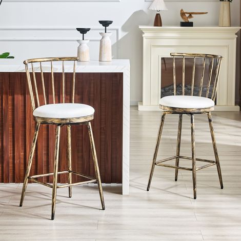 Tabouret de bar moderne en métal de style Windsor avec assise rembourrée, idéal pour les îlots de cuisine, les bars et les restaurants tabouret de bar de style industriel à hauteur de bar style vint (1/5)