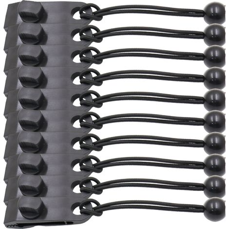 10 Pièces Clip De Bâche Tente Pinces De Fixation Pour Tente, Inclure 10 Corde Élastique (1/5)